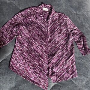 Alfred Dunner Purple and Black Knit Top